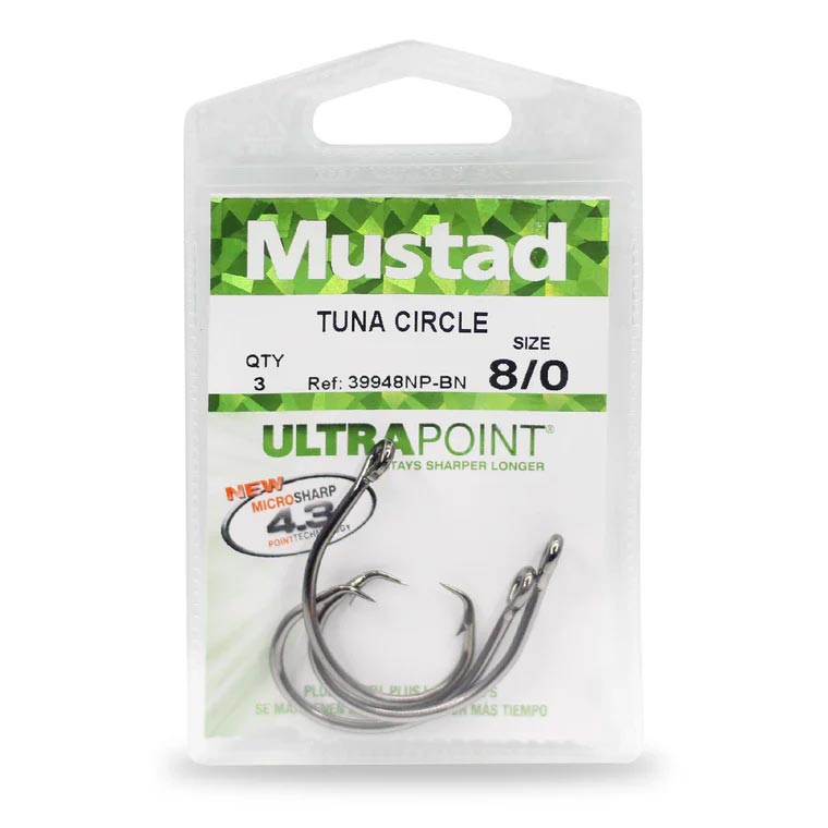 Mustad 39948NP Wide Gap Inline Tuna Circle Hooks