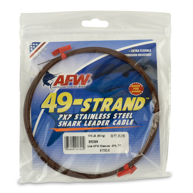 AFW 49-Strand Stainless Steel Shark Leader Wire - Rok Max