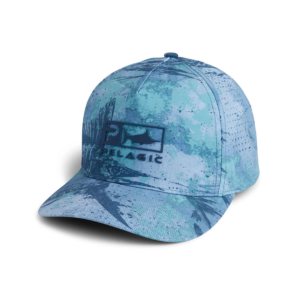 Pelagic Terminal Gyotaku Performance Trucker Cap / Hat, Blue