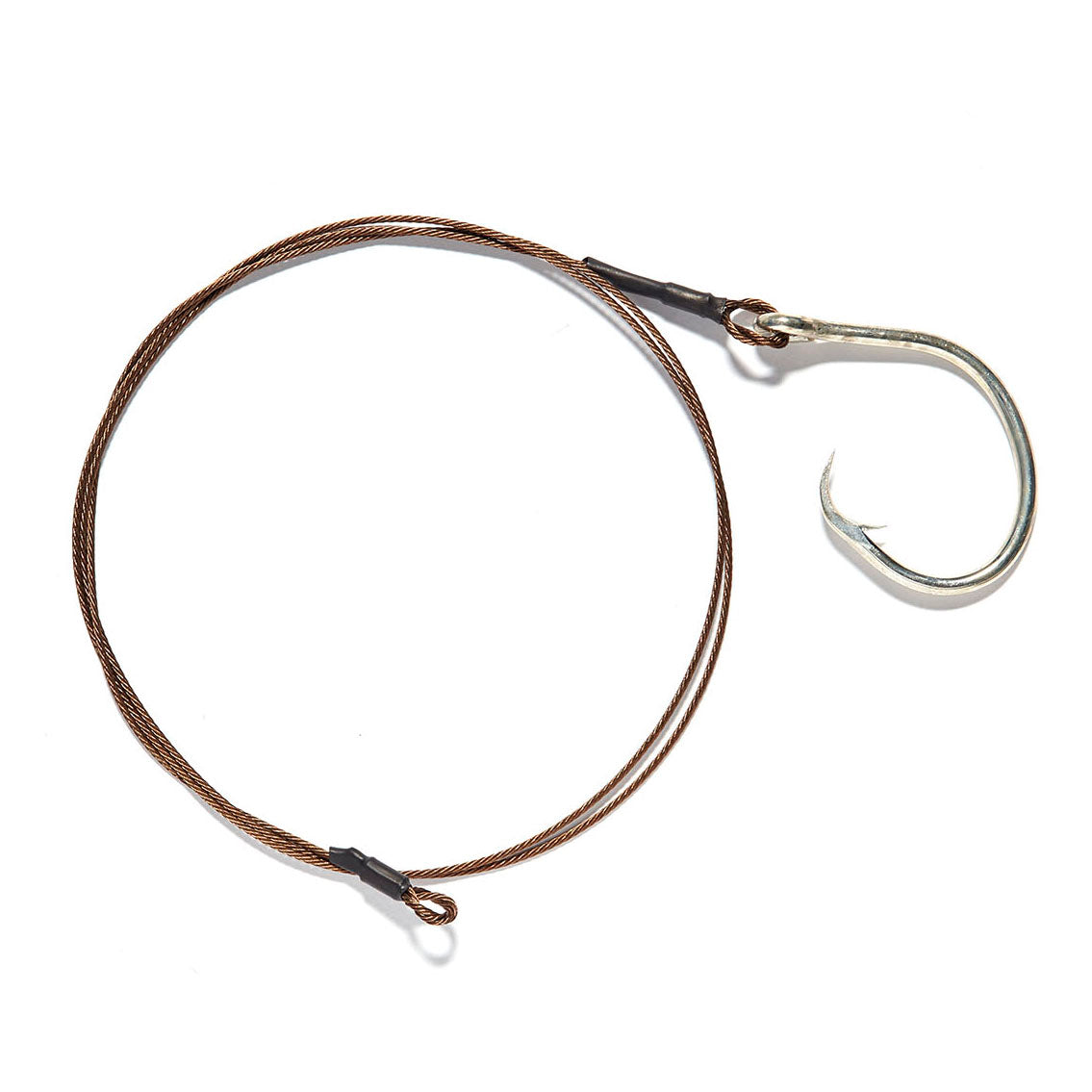 5' Braided 480lb Stainless Fishing Leader Mustad 39960 Inline Circle Hook